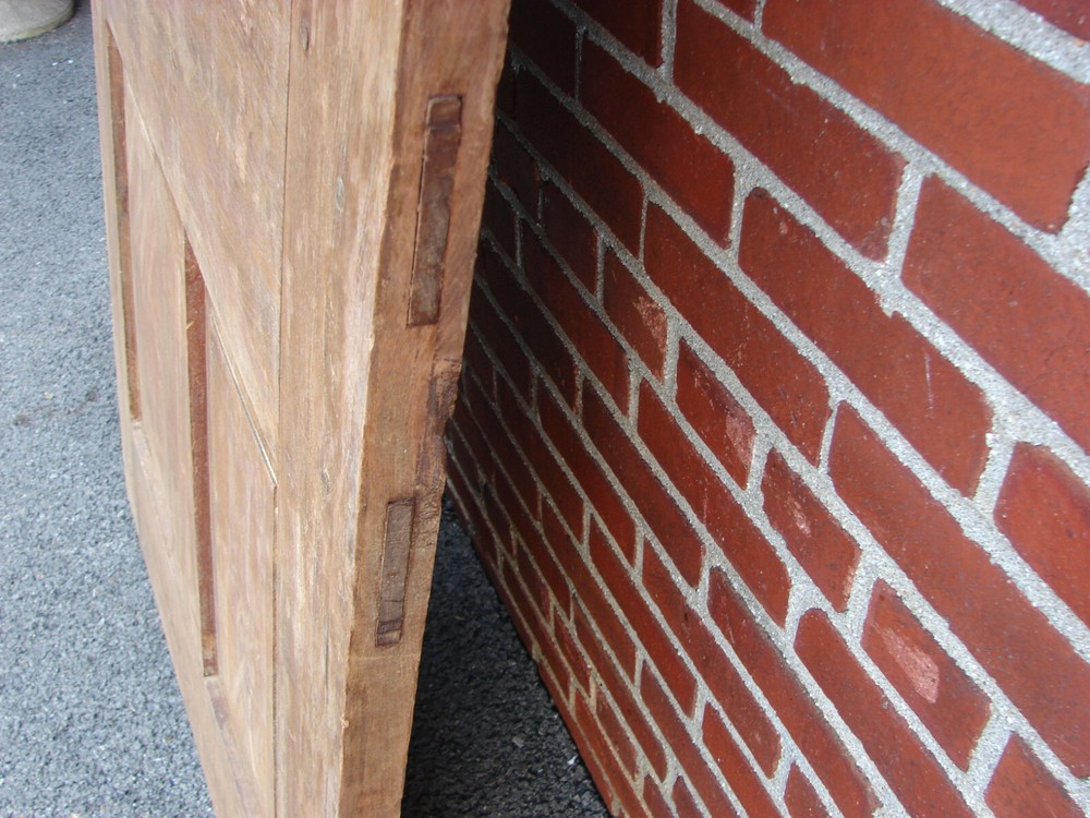 19TH CENTURY RAISED PANEL WALNUT DOOR PEGGED MORTISED