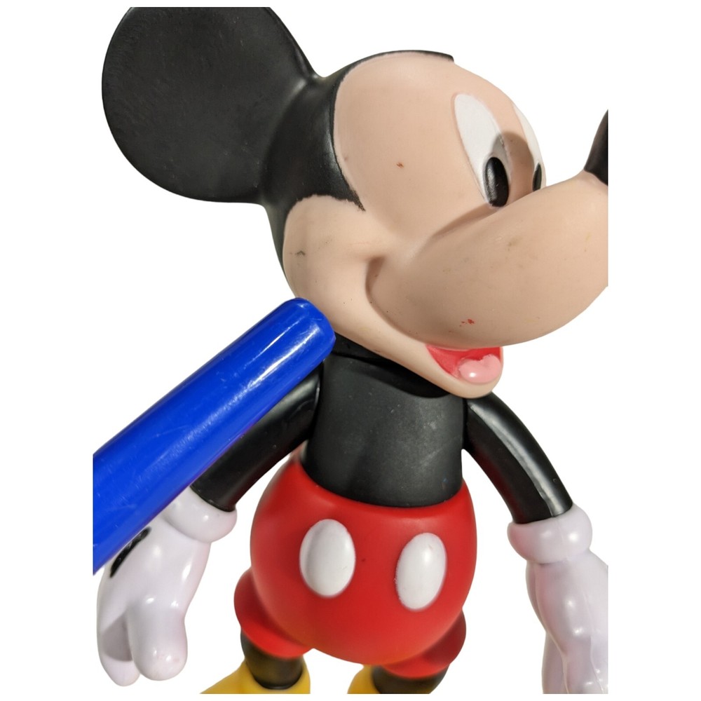 Poseable Mickey Mouse Hard Plastic Moveable Figure Disney 7 Inch
