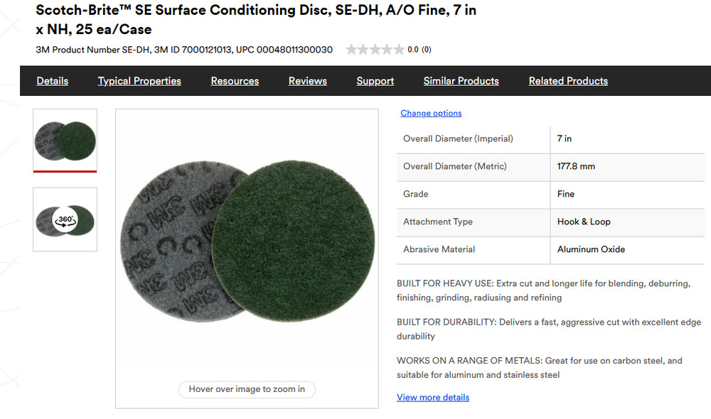 Scotch-Brite 7” Fine Surface Conditioning Disc Hook & Loop (25 case)