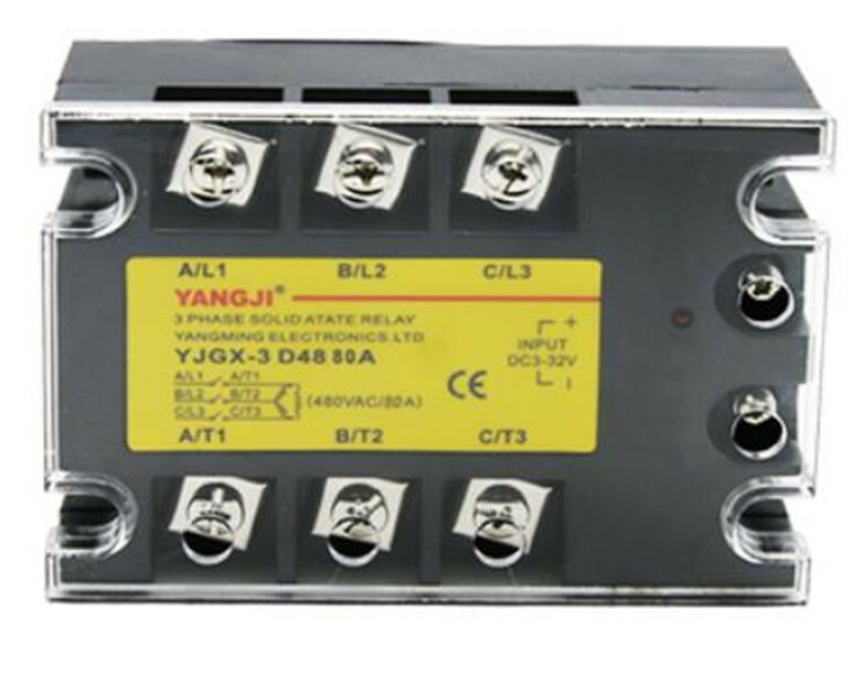 Three-phase DC control AC solid state relay series YJGX-3D4850A 480VAC 50A