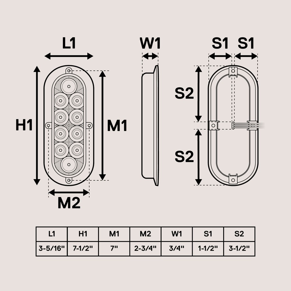2pc Waterproof 6" Oval White LED Surface Mount Boat Trailer Tail Light Reverse