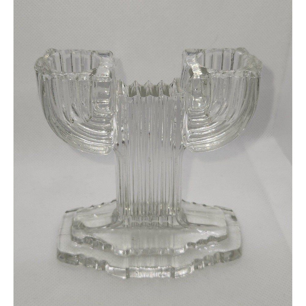 Depression Glass Candlestick Pair: Queen Mary