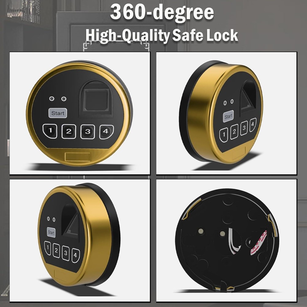 NEW Fingerprint Gun Safe Replacement Lock Electronic Left Hand Swing Bolt 2 Keys