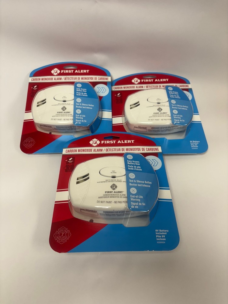 3 PCS FIRST ALERT CARBON MONOXIDE DETECTOR C16-160416-160417 C0400A