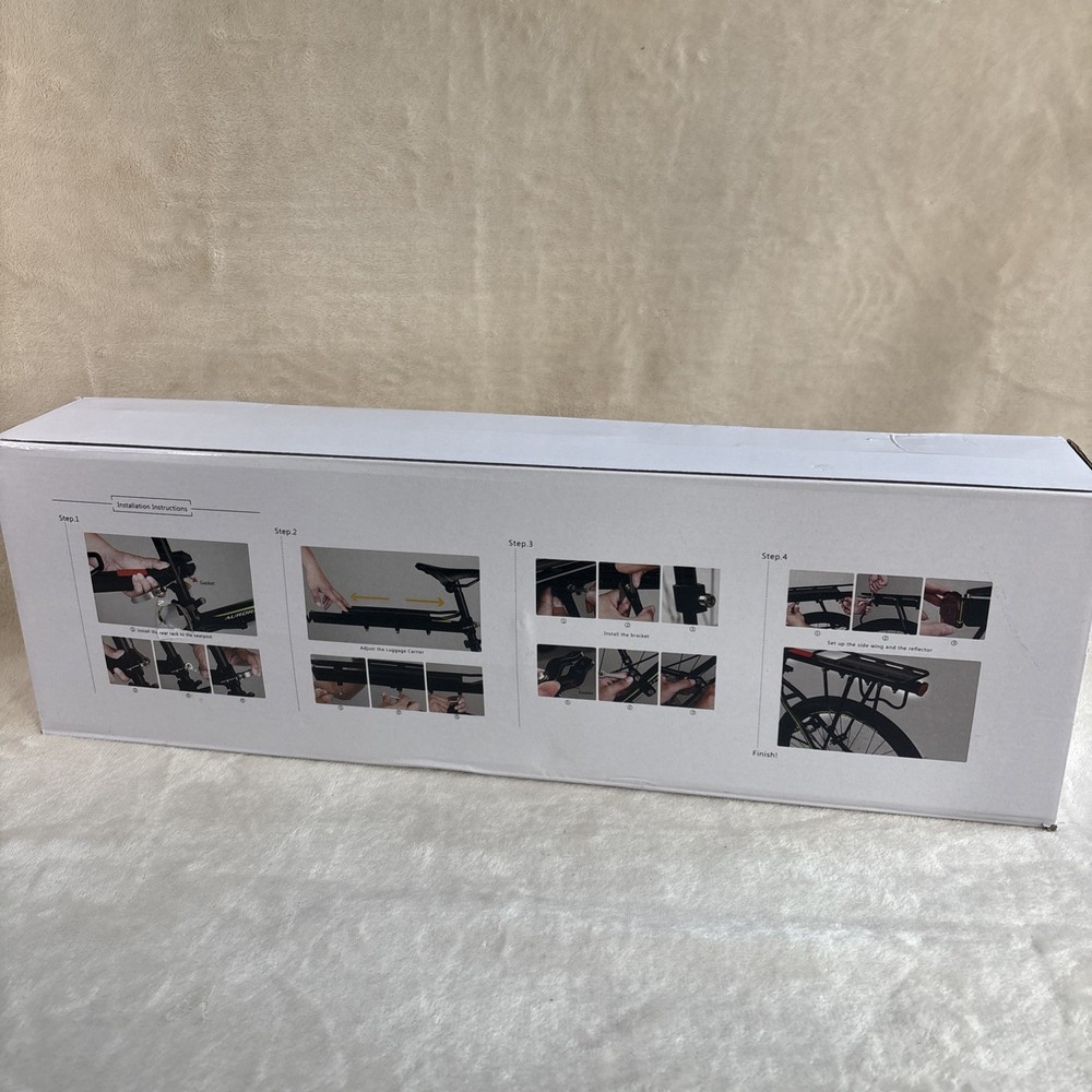 Bike Rear Cargo Rack Adjustable Detachable Side Wing Reflector