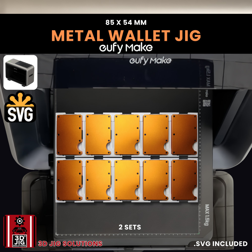EufyMake E1 UV Printer Jig | Metal Wallet Template