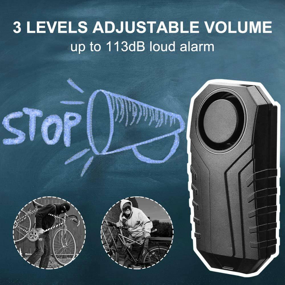 Keyless Alarm 7 Sensitivity Adjust Window Door Extra Security Vibration Trigger