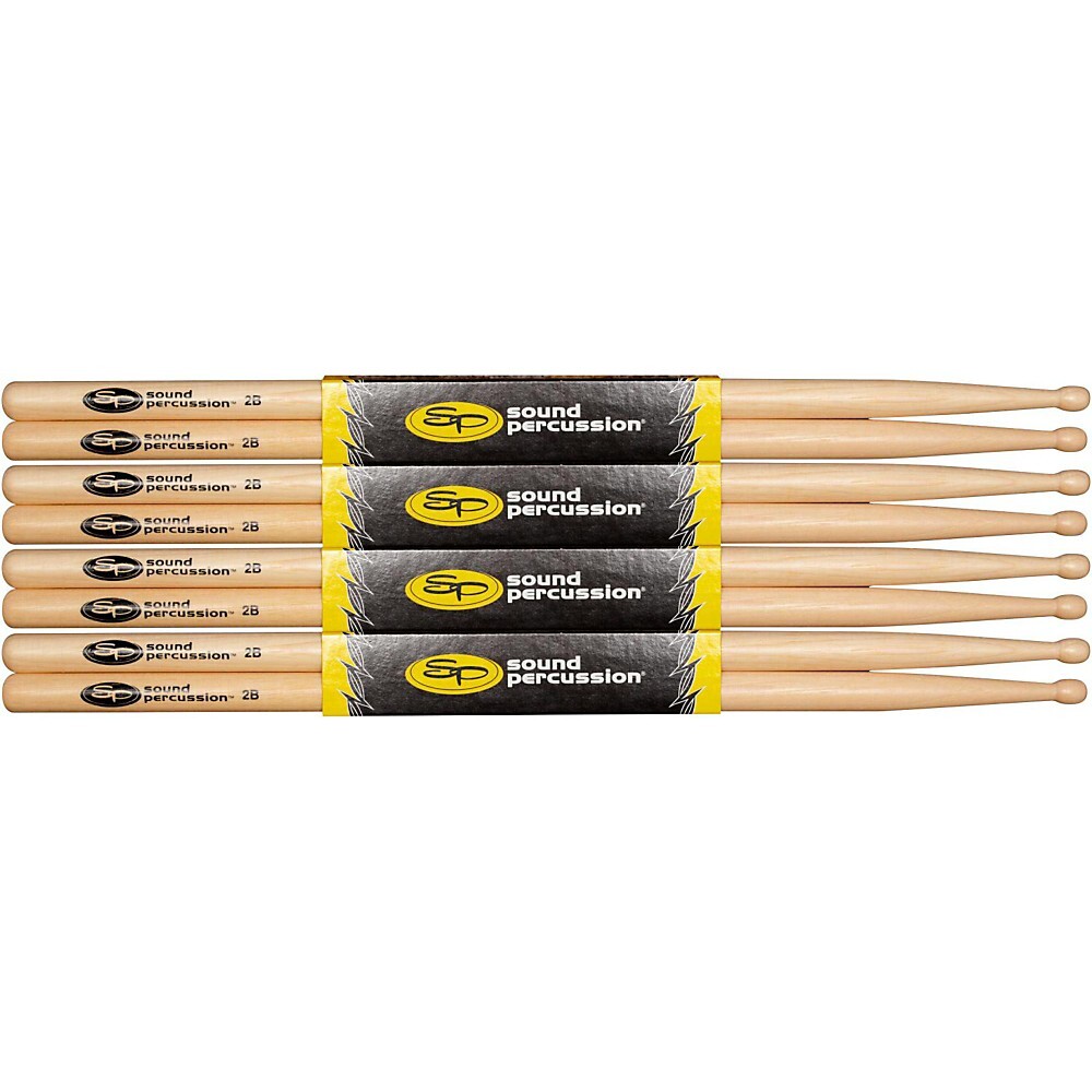 Sound Percussion Labs Hickory Drum Sticks 4-Pack 2B Wood