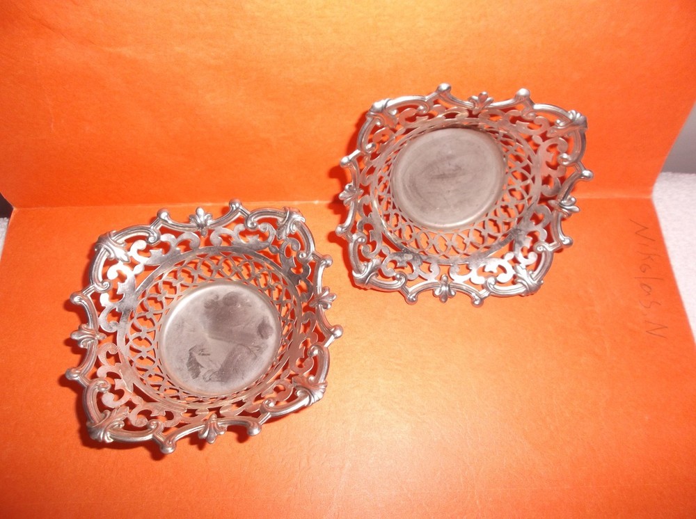 (2) W & C Silverplate Candy Dish?? 3 1/2" X 4" x 1 1/2" Deep