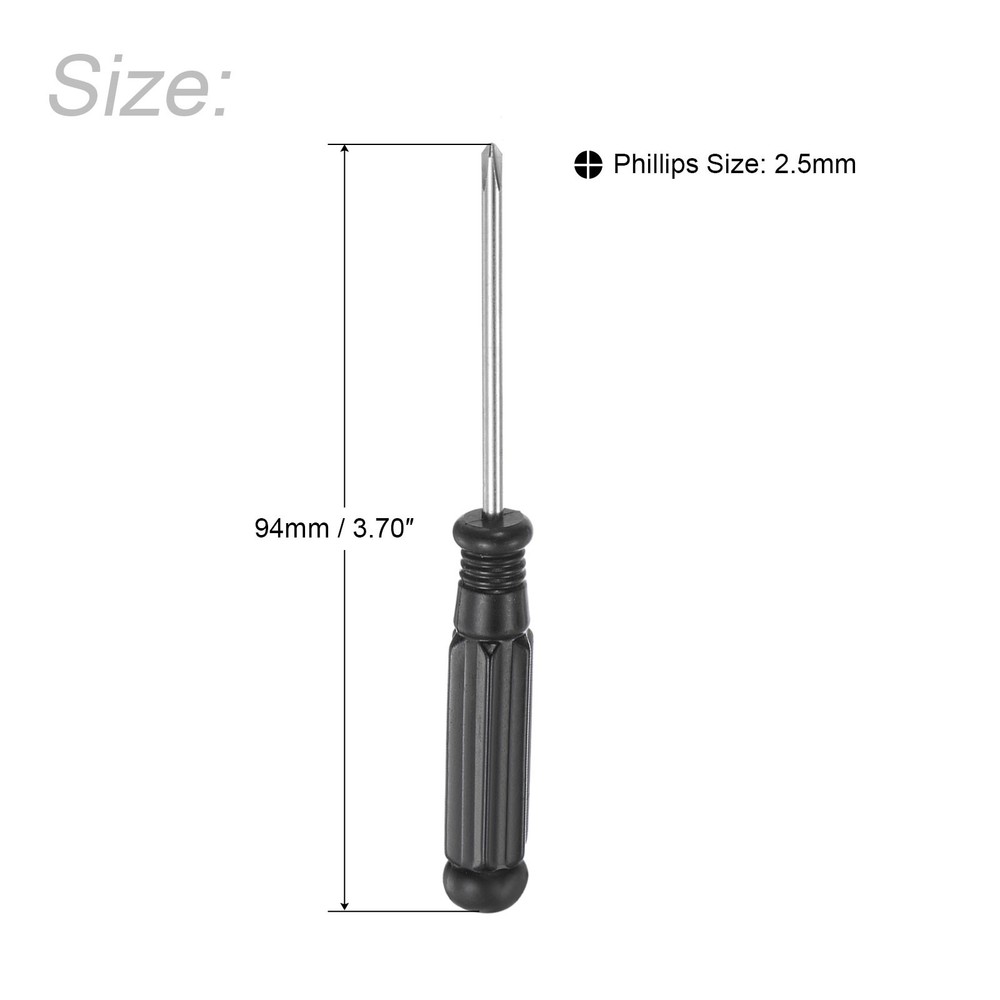 10Pack 2.5mm Mini Phillips Screwdriver with Black Handle for Small Appliances