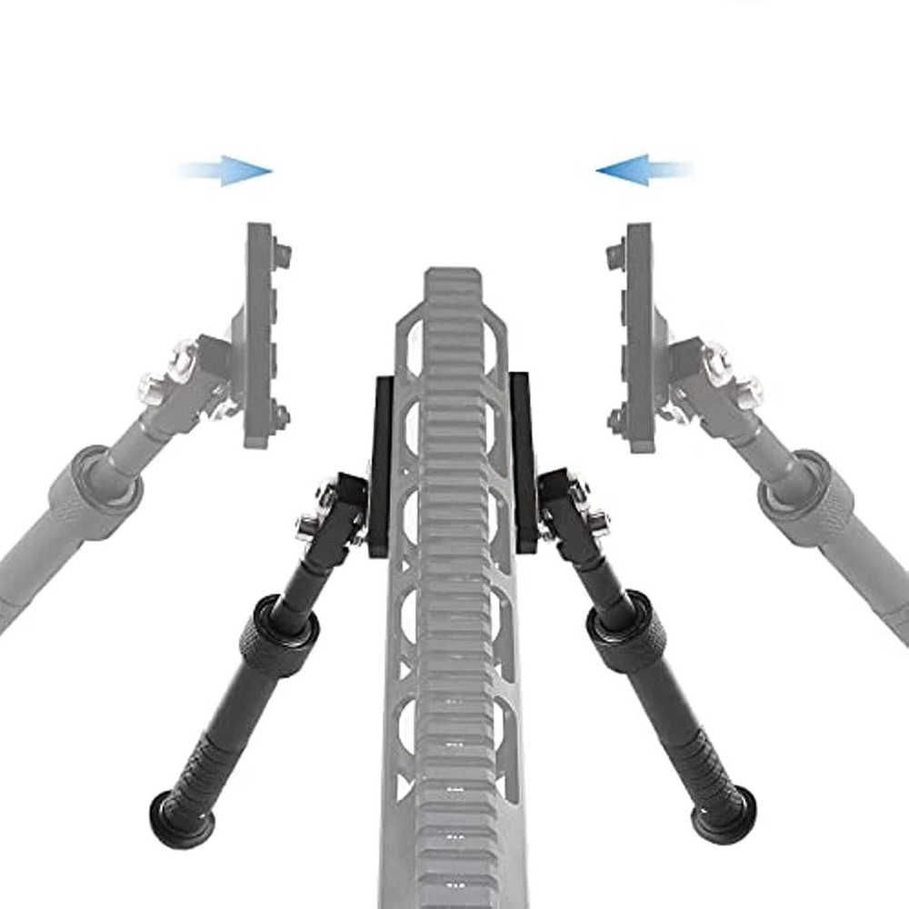 6''-9'' Adjustable M-LOK Bipod Side Rail Direct Attach 5 Settings for Leg Length