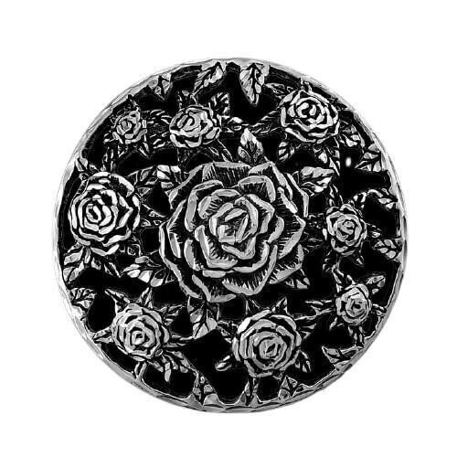 Sterling Silver Intricate Circular Rose Stud Earrings