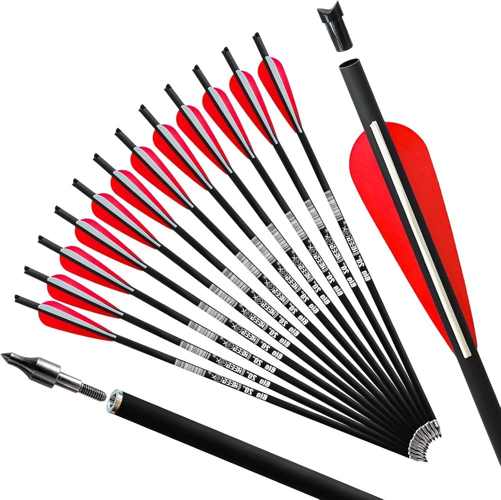 Eco-Friendly Carbon Crossbow Bolts - Consistent 12-Pack - Perfect for Practice