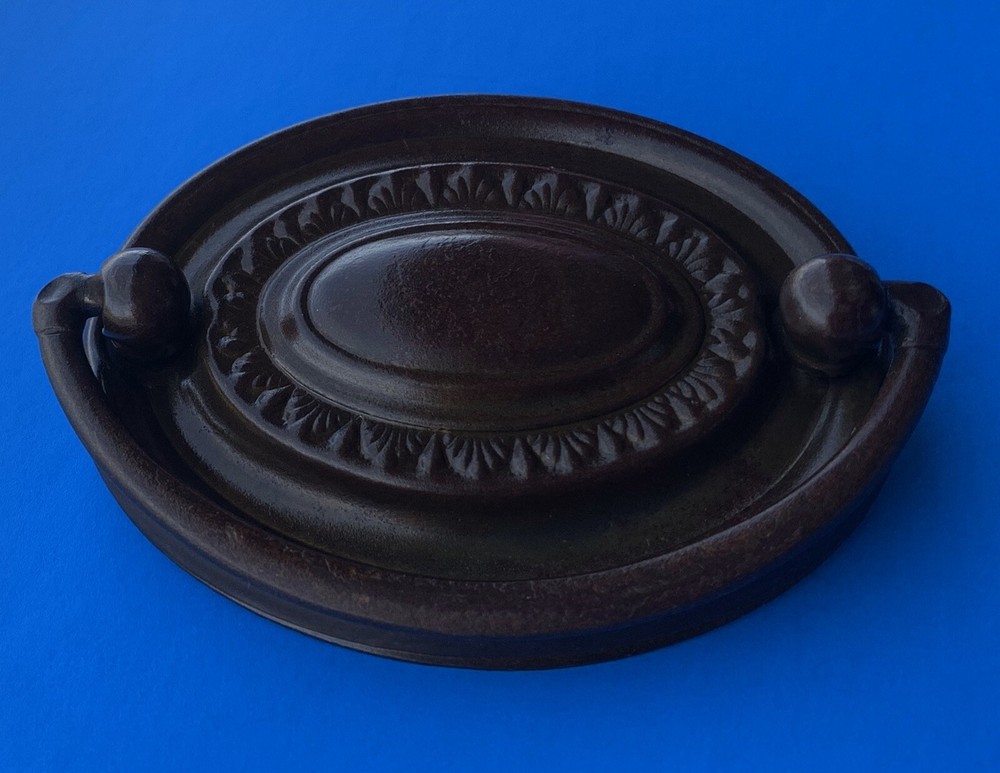 Bronze Brass Chippendale Hepplewhite Oval Antique Drawer Pull 2 1/2”center