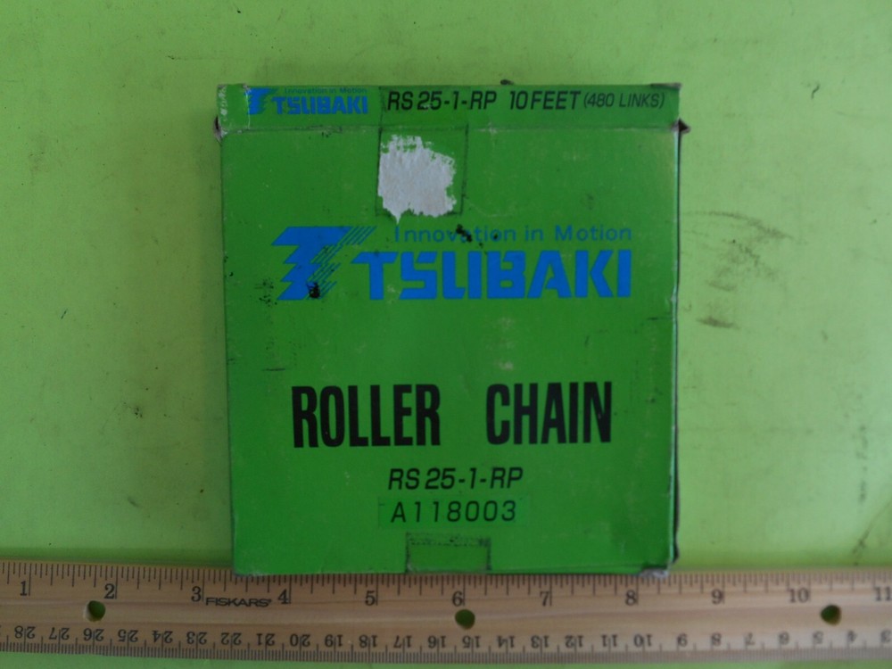 Tsubaki Roller Chain Link-Belt 25, 10 ft, 480 Links