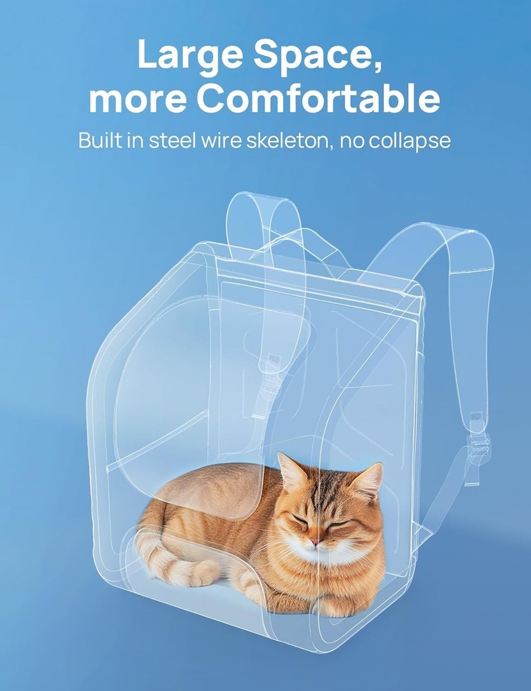Cat Backpack Carrier, Large Space Cat Bubble Backpack, Breathable Cat Carrier, S