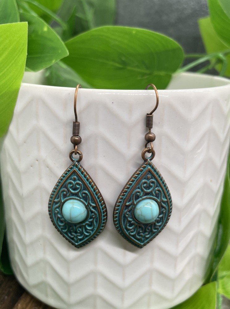 2” Earring Set Bronze-tone Boho Dangle Drop New Free Ship B7155