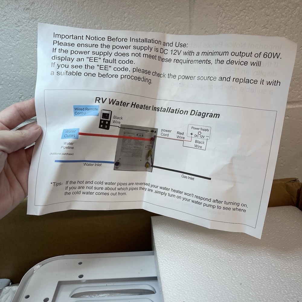 VEVOR RV Tankless Water Heater 55000 BTU On-Demand Propane TM-RV03-2