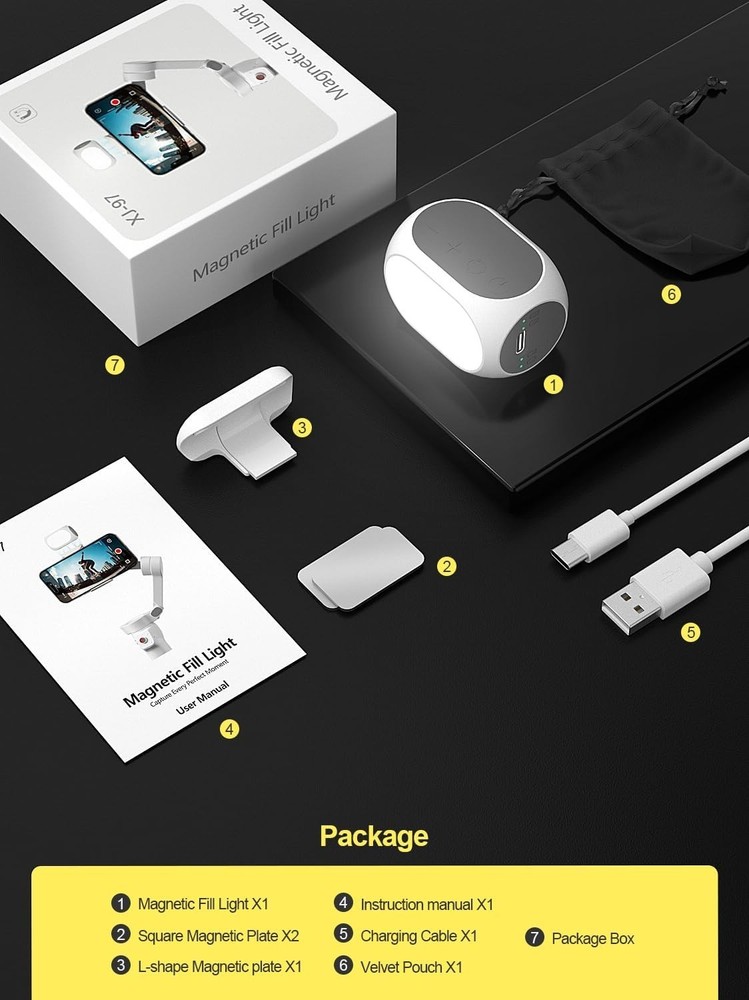 Compact Magnetic Light for DJI Gimbal - Versatile 3 Modes, 10 Brightness Options