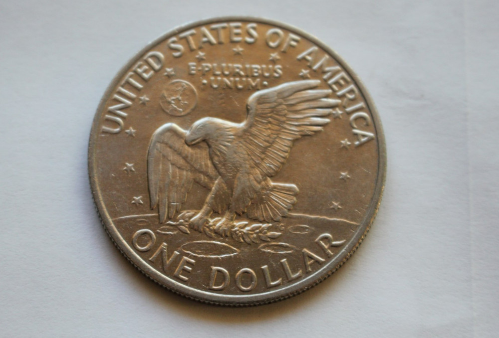 1971 D Eisenhower dollar/about uncirculated/doubled rim