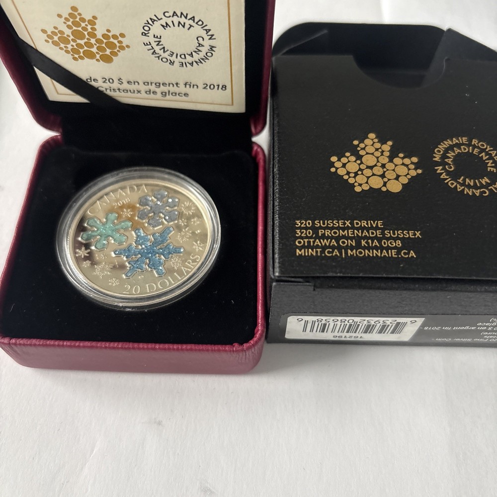 2018 $20 fine silver coin ice crystals