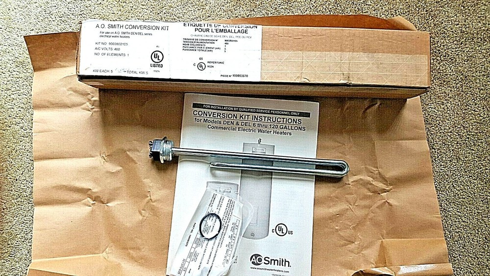A.O. Smith Conversion Kit 90038600105 DEN/DEL 480 Volt 5-KW W/H Element