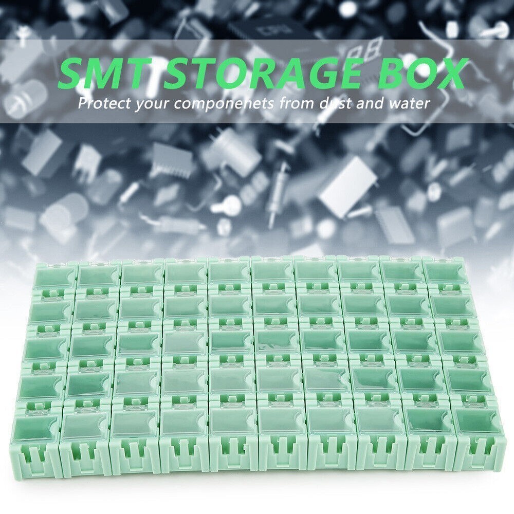 50Pcs Green SMT SMD Container Box Electronic Components Mini Storage Case