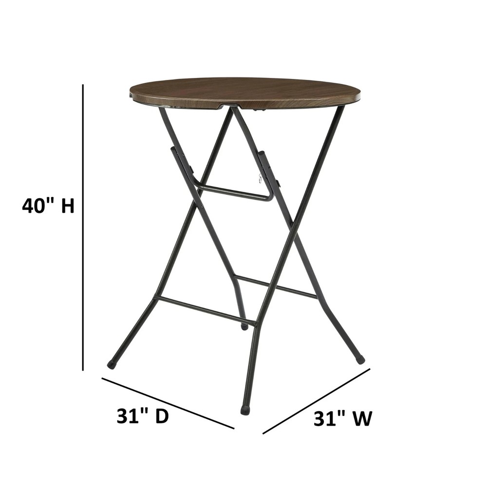 Mainstays 31"" Round High-Top Folding Table, Walnut