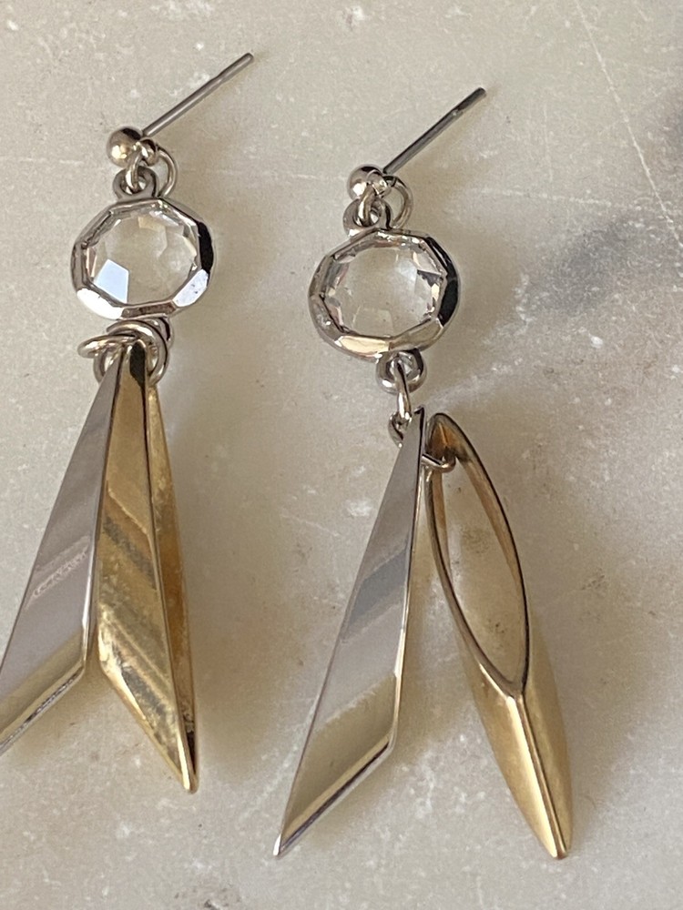 Vintage Crystal two tone Earrings