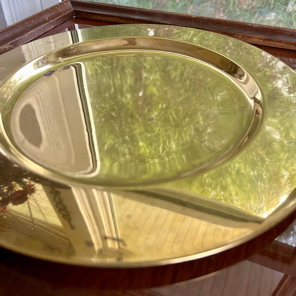 Vintage Solid Brass Charger Plate Decorative serving plate Home Accent