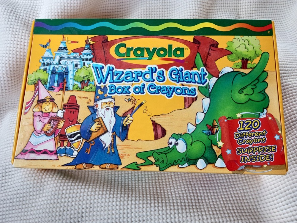 VTG CRAYOLA Wizard's Box Graphic Crayon Box Holder Organizer EMPTY