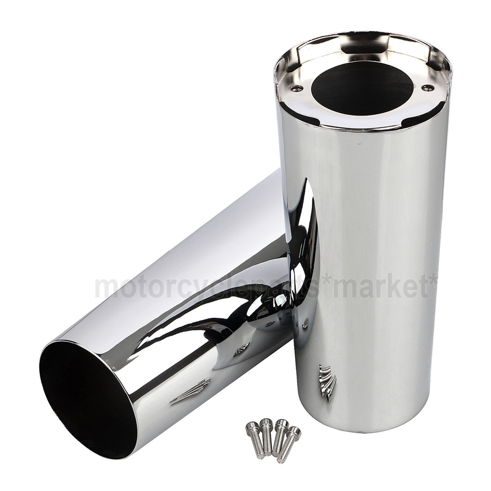 +2" Chrome Smooth Fork Slider Covers Boots For Harley Electra Tri Glide FLHTCUTG
