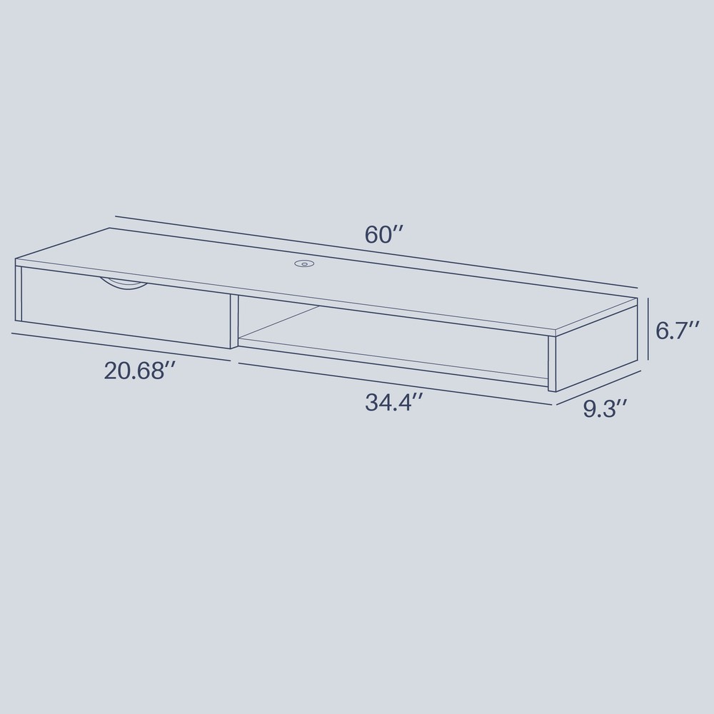 Modern Floating Wall Mounted TV Console