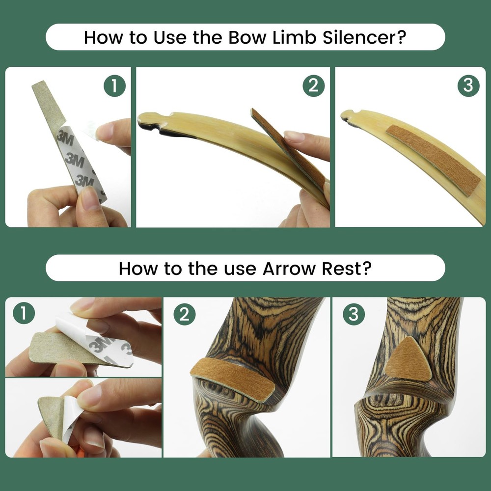 oubert Archery Bow String Silencers Kit Fur Arrow Rest Leather Limb...