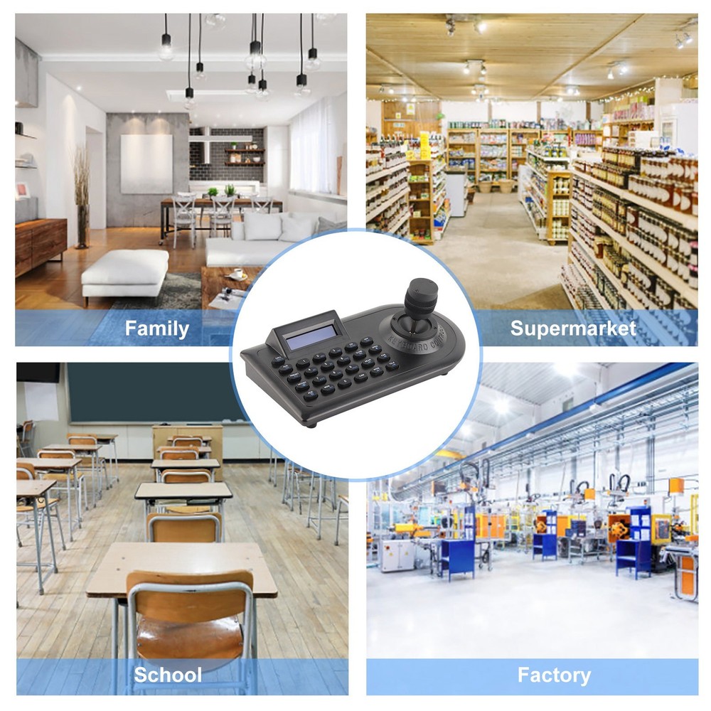 US Plug 3D PTZ Camera Controller Strong Compatibility LCD Display With