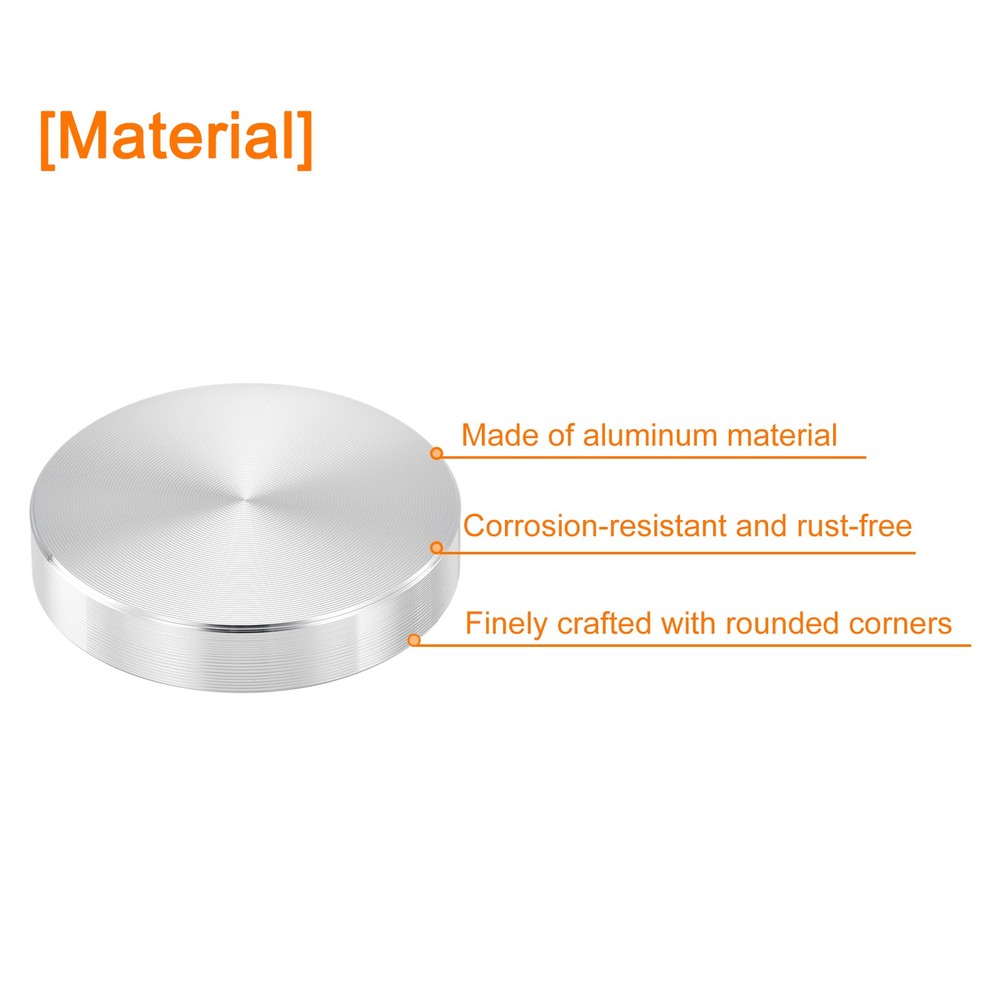 M8 Thread 40mm Diameter Round Shape Aluminum Disc Hardware 2pcs, Silver