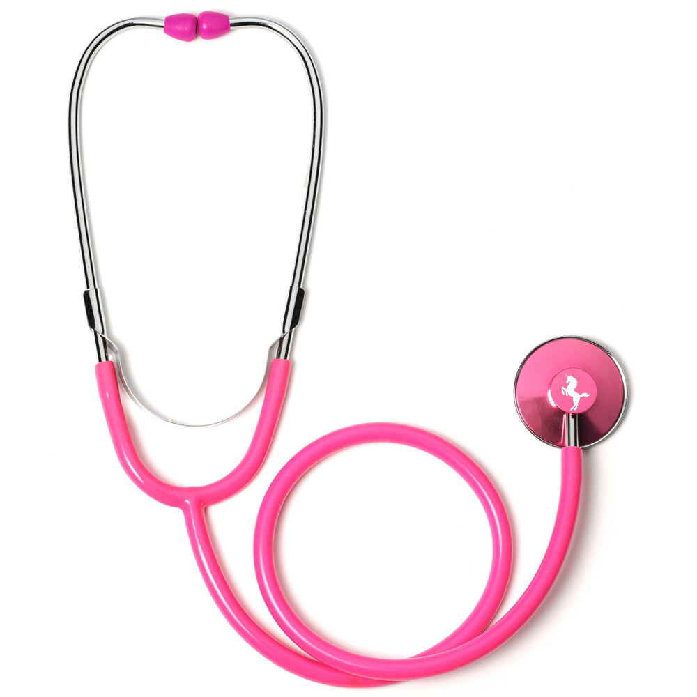Pink Single Head Stethoscope with Unicorn