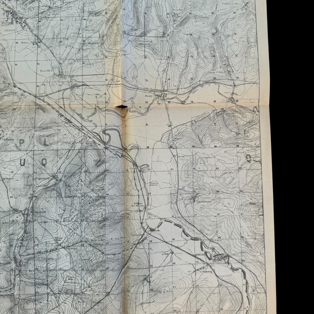 RARE! World War I Sedan Operation Western Front AEF Operations Map