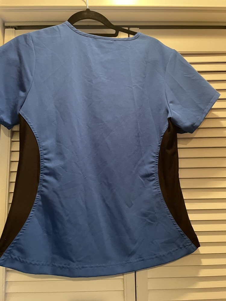 Scrubs FItted Top Blue/Black by AVE Size Small (CA)
