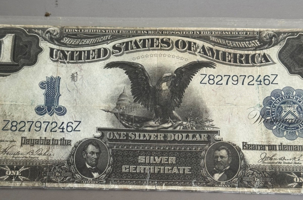 1899 $1 Silver Certificate Note One Dollar BLACK EAGLE US Paper Currency .