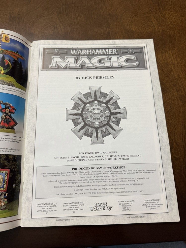 Vintage 1997 Warhammer Magic Supplement Rule Book Games Workshop Second Edition