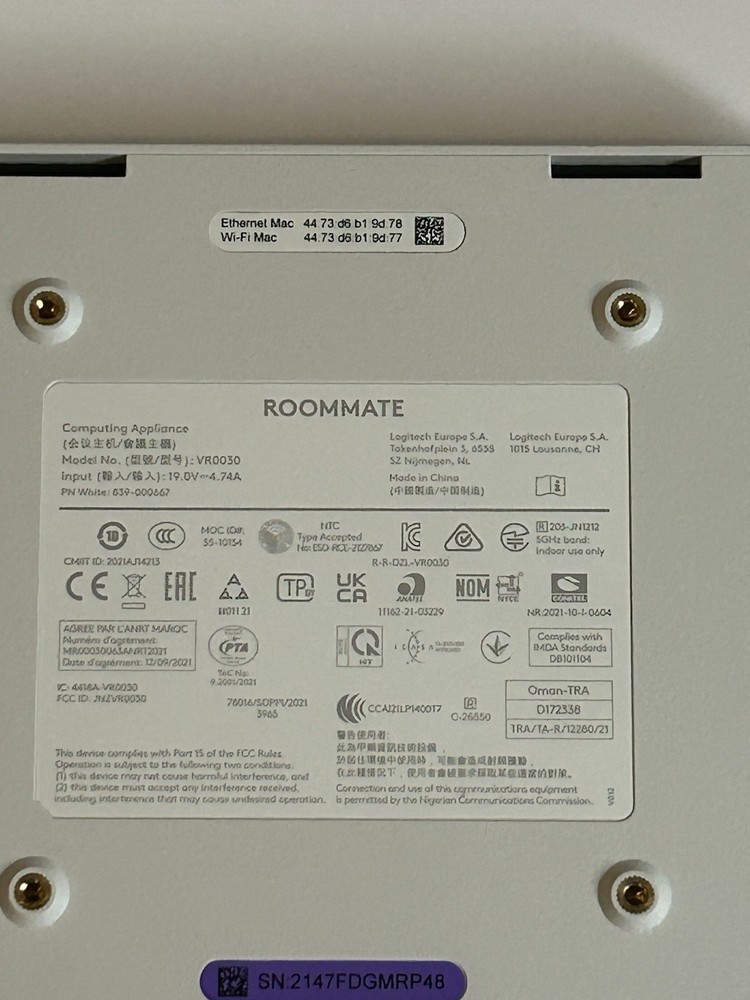 Logitech RoomMate - Video Conferencing Equipment **NO REMOTE CONTROL**