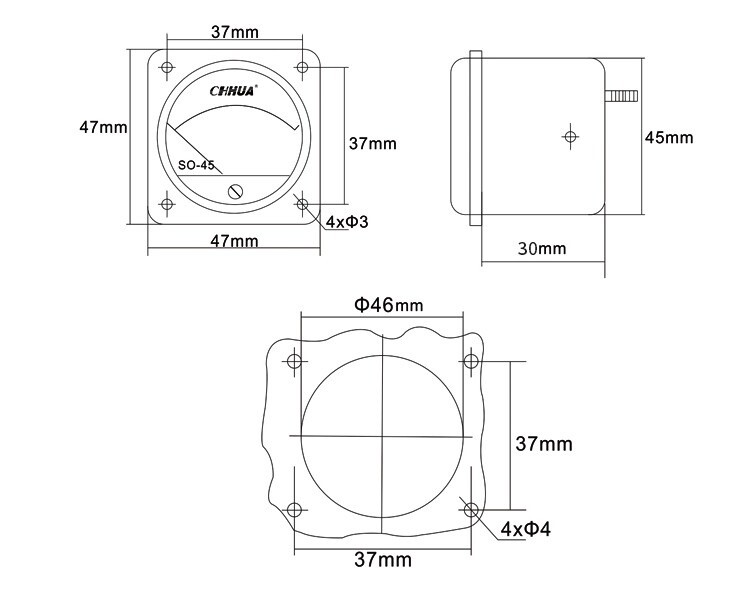 DC 5V Analog Needle Panel DC Voltage Voltmeter SO-45