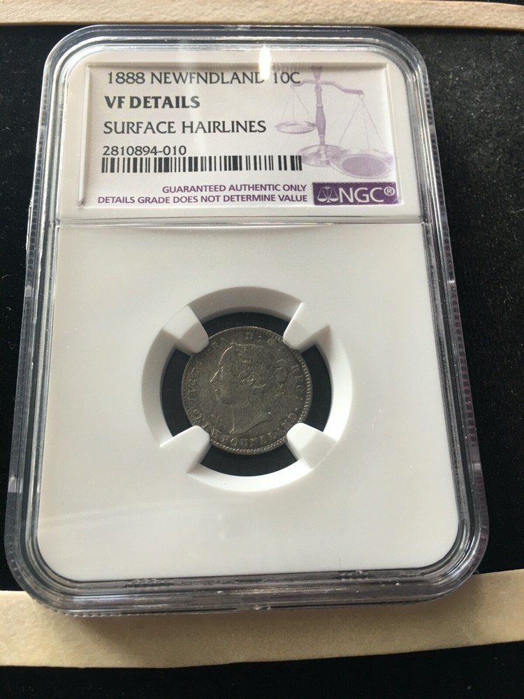 1888  NGC  Newfoundland, ¢10 Ten Cent, **VF Details**
