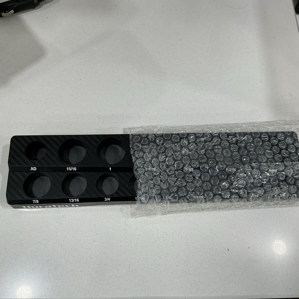 DURATECH Magnetic Socket Organizer, 1/2" SAE Socket Tray Holds 16 P... Fast Ship