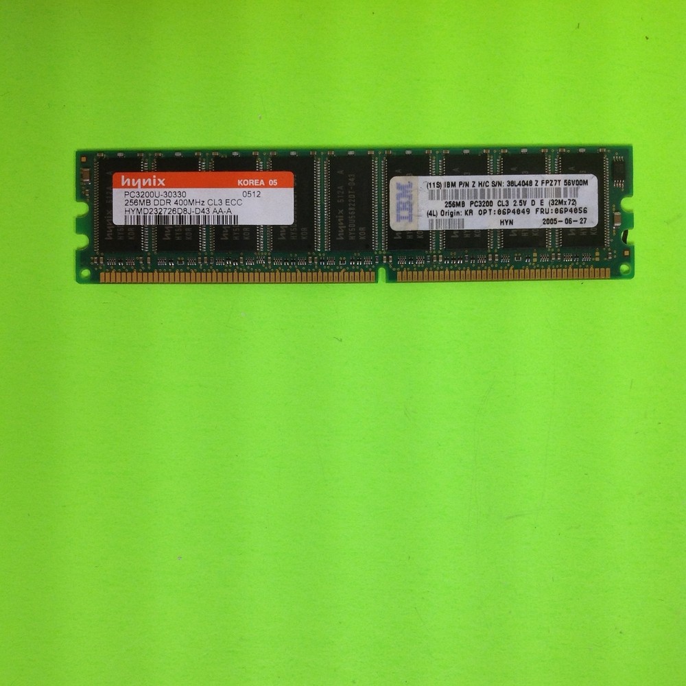 Hynix 0512 256MB DDR-400 (PC-3200) PC-3200U Random Access Memory RAM