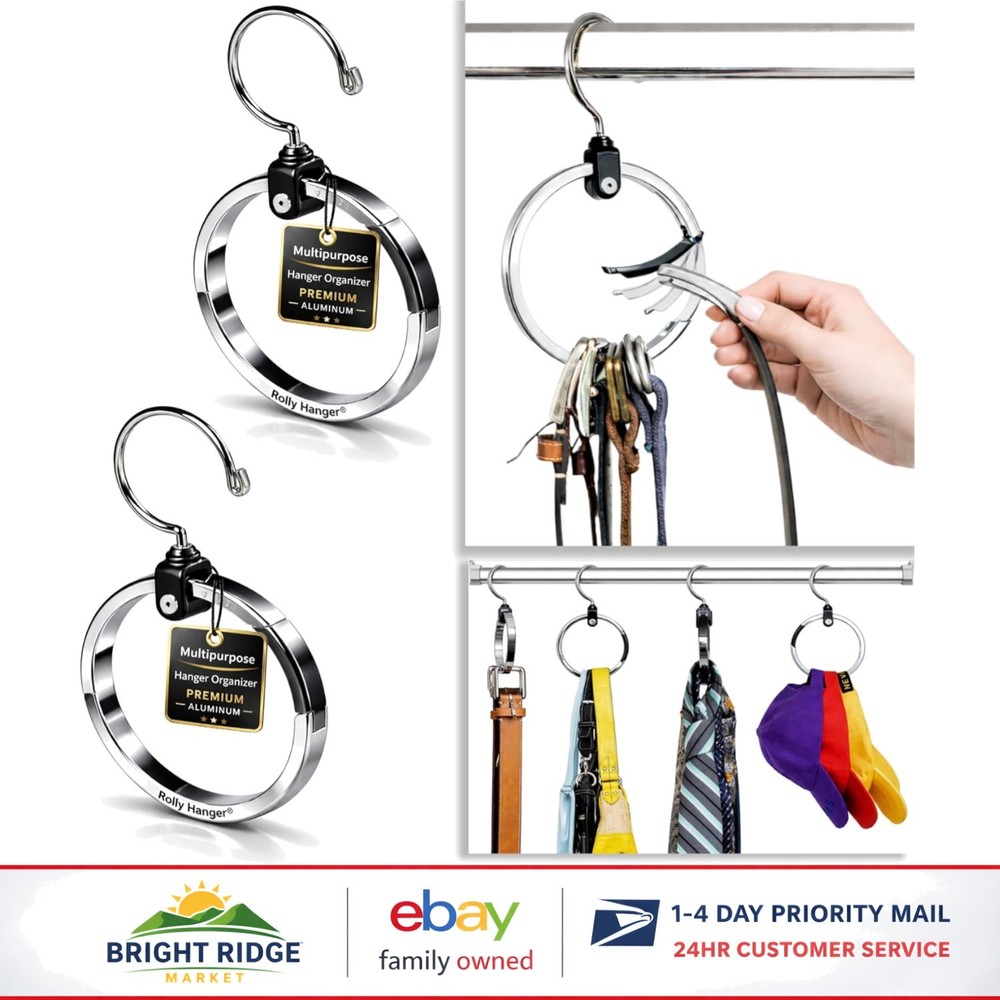Space Saving Rotating Organizer for Ties, Hats, Purses & Scarves - 2 Pack
