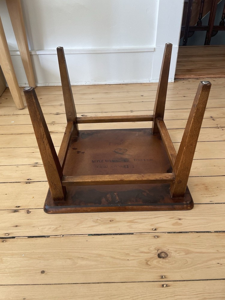 Vintage Lane Sequence Walnut Side Table MCM Black Laminate Top 1963