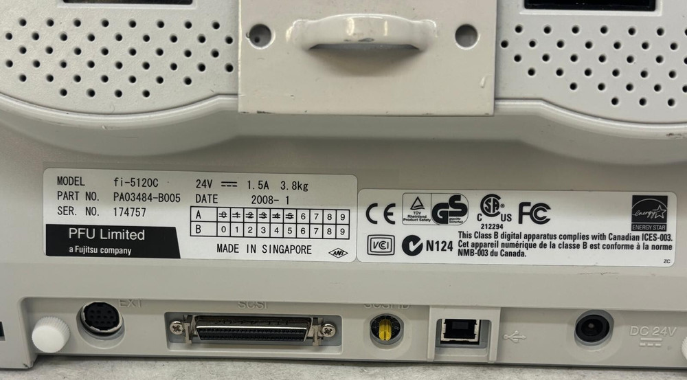 Fujitsu fi-5120c Scanner NO AC Adapter