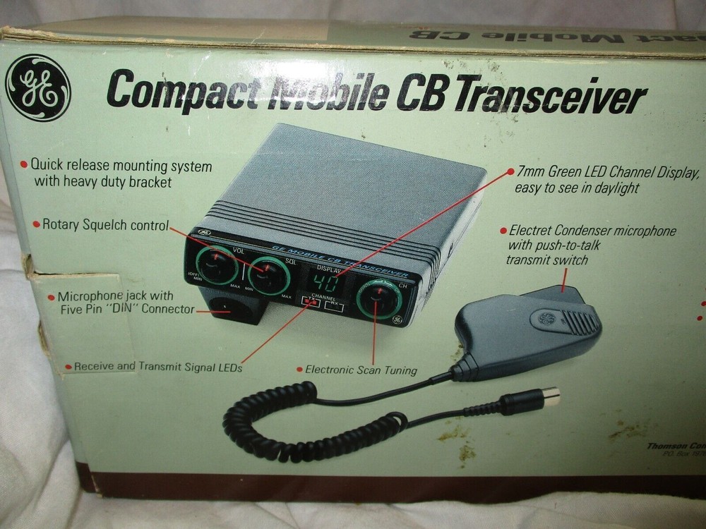 General Electric GE Compact Mobile CB Transceiver Model: 3-5809D